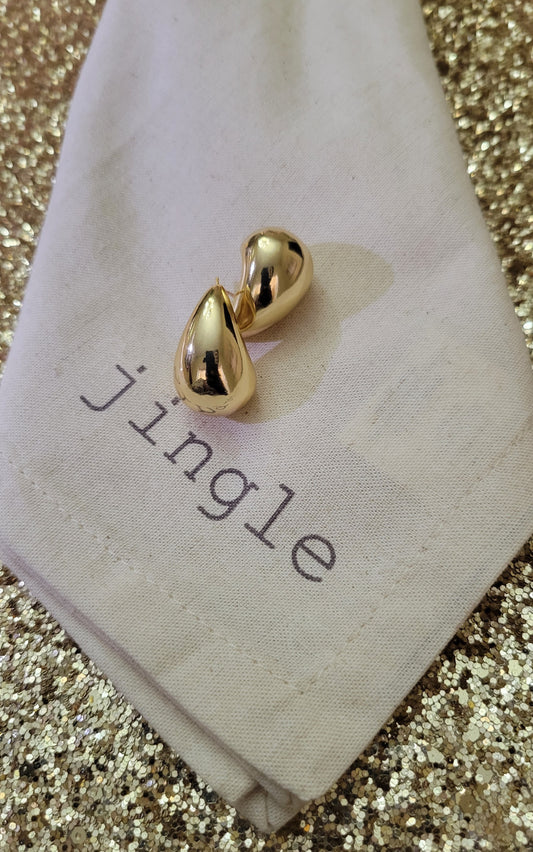 Large Gold Teardrop Earrings